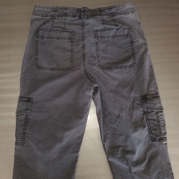 Anthropologie Jennie Ripstop High Rise Cargo Ankle Pant Washed Black Utility 28 - Picture 5 of 14